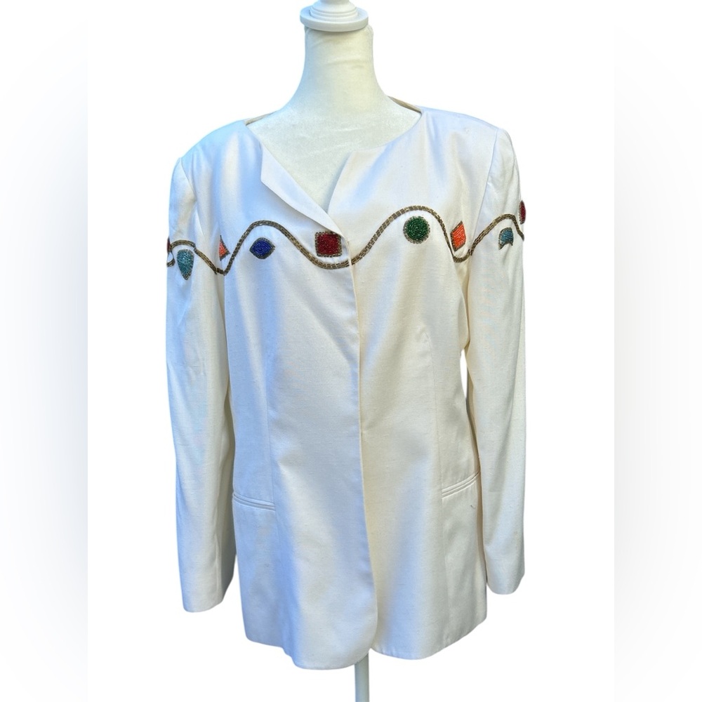 Vintage PSI Alvin Bell Jacket  Beading Embellishments Upcycle